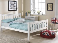 Friendship Mill Shaker High Foot End 3ft Single Pine Wooden Bed Frame In White Thumbnail