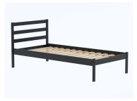 Birlea Luka 3ft Single Black Pine Wooden Bed Frame Thumbnail