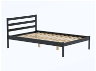 Birlea Luka 4ft Small Double Black Pine Wooden Bed Frame Thumbnail