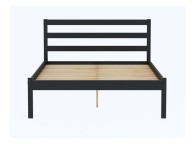 Birlea Luka 4ft Small Double Black Pine Wooden Bed Frame Thumbnail