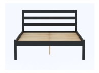 Birlea Luka 4ft Small Double Black Pine Wooden Bed Frame Thumbnail