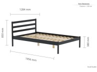 Birlea Luka 4ft Small Double Black Pine Wooden Bed Frame Thumbnail