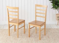 Birlea Pair Of Upton Dining Chairs In An Oak Finish Thumbnail