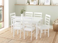 Birlea Cottesmore Rectangular Dining Set With 6 Upton Chairs In White Thumbnail