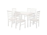 Birlea Cottesmore Rectangular Dining Set With 6 Upton Chairs In White Thumbnail