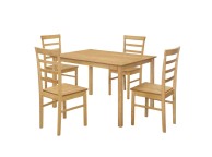Birlea Cottesmore Rectangular Dining Set With 4 Upton Chairs In Oak Thumbnail