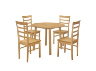 Birlea Pickworth Round Dining Set With 4 Upton Chairs In Oak Thumbnail