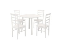 Birlea Pickworth Round Dining Set With 4 Upton Chairs In White Thumbnail