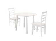 Birlea Pickworth Round Dining Set With 2 Upton Chairs In White Thumbnail