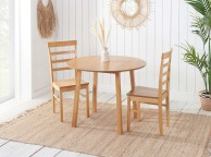 Birlea Pickworth Round Dining Set With 2 Upton Chairs In Oak Thumbnail
