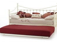 Serene Marseilles 3ft Single Ivory Metal Day Bed Frame with Under Bed Thumbnail