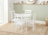 Birlea Stonesby Square Dining Set With 4 Upton Chairs In White Thumbnail
