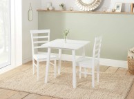 Birlea Stonesby Square Dining Set With 2 Upton Chairs In White Thumbnail
