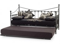 Serene Marseilles 3ft Single Black Metal Day Bed Frame with Under Bed Thumbnail