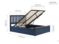 Birlea Phoenix 4ft6 Double Navy Blue Ottoman Lift Wooden Bed Frame Thumbnail