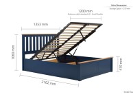 Birlea Phoenix 4ft Small Double Navy Blue Ottoman Lift Wooden Bed Frame Thumbnail