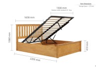 Birlea Phoenix 5ft Kingsize Ottoman Lift Wooden Bed Frame In Oak Thumbnail