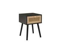 Birlea Croxley Rattan And Black Finish 1 Drawer Bedside Thumbnail