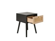 Birlea Croxley Rattan And Black Finish 1 Drawer Bedside Thumbnail