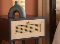 Birlea Croxley Rattan And Black Finish 1 Drawer Bedside Thumbnail