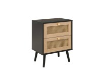 Birlea Croxley Rattan And Black Finish 2 Drawer Bedside Thumbnail