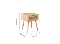 Birlea Croxley Rattan And Oak Finish 1 Drawer Bedside Thumbnail