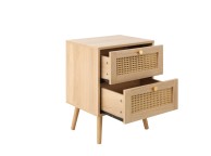 Birlea Croxley Rattan And Oak Finish 2 Drawer Bedside Thumbnail