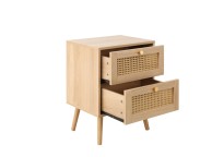 Birlea Croxley Rattan And Oak Finish 2 Drawer Bedside Thumbnail