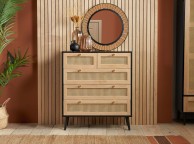 Birlea Croxley Rattan And Black Finish 5 Drawer Chest Thumbnail