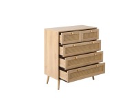 Birlea Croxley Rattan And Oak Finish 5 Drawer Chest Thumbnail