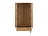 Birlea Croxley Rattan And Oak Finish 2 Door 1 Drawer Wardrobe Thumbnail