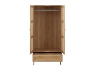 Birlea Croxley Rattan And Oak Finish 2 Door 1 Drawer Wardrobe Thumbnail