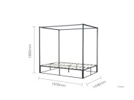 Birlea Farringdon 4ft6 Double Black Metal 4 Poster Bed Frame Thumbnail