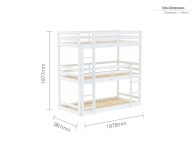 Birlea Tressa 3ft Single White Wooden Triple Bunk Bed Thumbnail