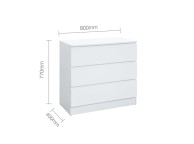 Birlea Oslo White 3 Drawer Chest Thumbnail