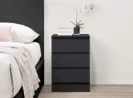 Birlea Oslo Black 3 Drawer Bedside Thumbnail