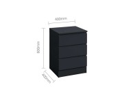 Birlea Oslo Black 3 Drawer Bedside Thumbnail