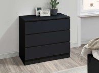 Birlea Oslo Black 3 Drawer Chest Thumbnail