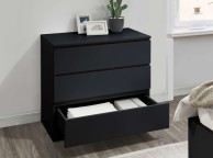 Birlea Oslo Black 3 Drawer Chest Thumbnail