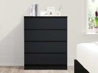 Birlea Oslo Black 4 Drawer Chest Thumbnail