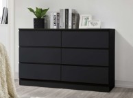 Birlea Oslo Black 6 Drawer Chest Thumbnail