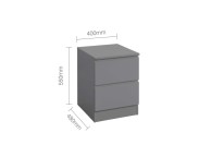 Birlea Oslo Grey 2 Drawer Bedside Thumbnail