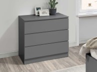 Birlea Oslo Grey 3 Drawer Chest Thumbnail