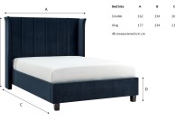 Limelight Polaris 5ft Kingsize Navy Blue Fabric Bed Frame Thumbnail