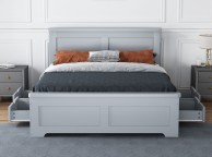 Flintshire Conway 4ft6 Double Grey Wooden 4 Drawer Bed Thumbnail