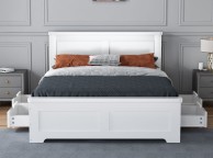 Flintshire Conway 4ft6 Double White Wooden 4 Drawer Bed Thumbnail