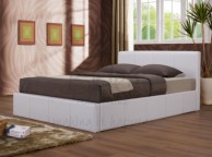 Birlea Ottoman 4ft6 Double Faux Leather White Bed Frame Thumbnail
