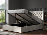 Emporia Hampstead 5ft Kingsize Light Grey Velvet Fabric Ottoman Bed Thumbnail