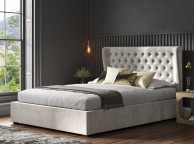 Emporia Hampstead 6ft Super Kingsize Light Grey Velvet Fabric Ottoman Bed Thumbnail