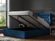 Emporia Hampstead 5ft Kingsize Blue Velvet Fabric Ottoman Bed Thumbnail